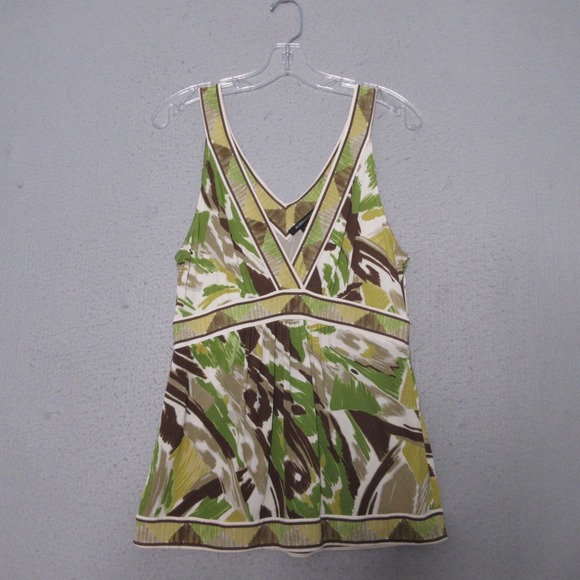 Vintage BCBG Maxazria Top Medium Babydoll Y2K Artsy Sleeveless V Neck Boho Flowy - Picture 1 of 9
